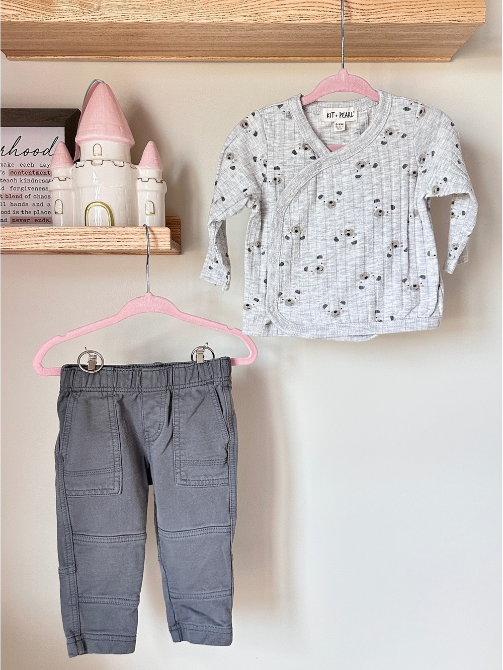 Kit & Pearl Panda Top and Tea Pants Set Sz 6-9m